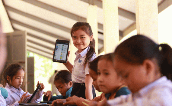 Digital library helps children in a remote village learn the Lao language