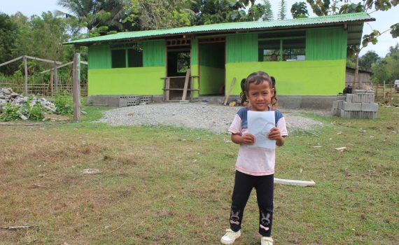 Leticia is learning at her new community preschool in Timor-Leste